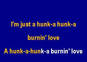 I'm just a hunk-a hunk-a

burnin' love

A hunk-a-hunk-a burnin' love