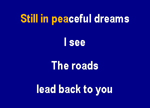 Still in peaceful dreams
I see

The roads

lead back to you