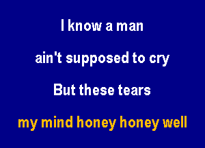 I know a man
ain't supposed to cry

But these tears

my mind honey honey well