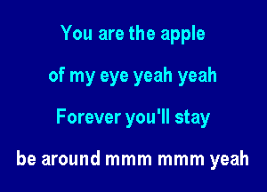 You are the apple

of my eye yeah yeah

Forever you'll stay

be around mmm mmm yeah