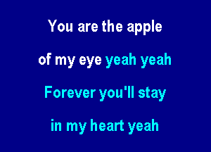You are the apple

of my eye yeah yeah

Forever you'll stay

in my heart yeah