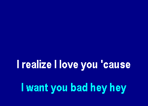 I realize I love you 'cause

lwant you bad hey hey