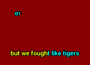 but we fought like tigers
