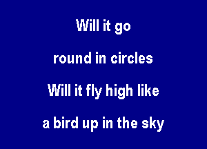 Will it go
round in circles

Will it fly high like

a bird up in the sky