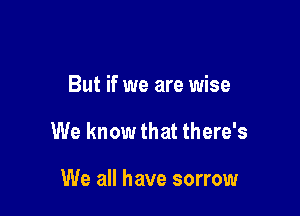 But if we are wise

We know that there's

We all have sorrow