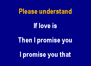 Please understand

If love is

Then I promise you

I promise you that
