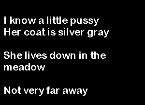 lknow a little pussy
Her coat is silver gray

She lives down in the
meadow

Not very far away