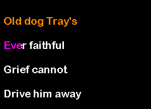 Old dog Tray's
Ever faithful

Grief cannot

Drive him away