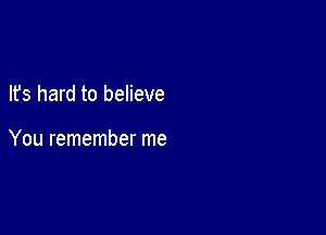 lfs hard to believe

You remember me