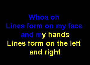 Whoa oh
Lines form on my face

and my hands
Lines form on the left
and right