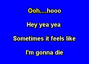 Ooh....hooo

Hey yea yea

Sometimes it feels like

I'm gonna die