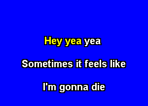 Hey yea yea

Sometimes it feels like

I'm gonna die