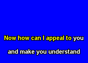 Now how can I appeal to you

and make you understand