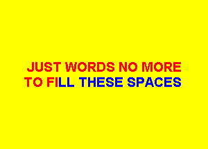 JUST WORDS NO MORE
TO FILL THESE SPACES