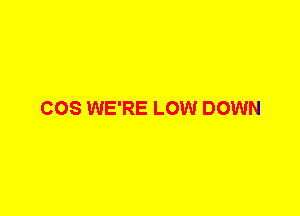 COS WE'RE LOW DOWN
