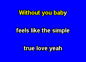 Without you baby

feels like the simple

true love yeah