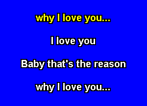 why I love you...
I love you

Baby that's the reason

why I love you...