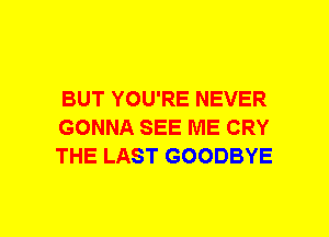 BUT YOU'RE NEVER
GONNA SEE ME CRY
THE LAST GOODBYE