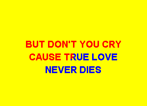 BUT DON'T YOU CRY
CAUSE TRUE LOVE
NEVER DIES