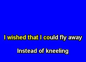 I wished that I could fly away

Instead of kneeling