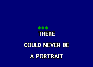 THERE
COULD NEVER BE
A PORTRAIT