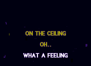 ON THE CEILING
0H..
WHAT A FEELING