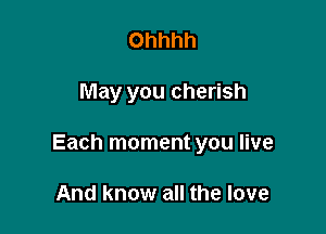 Ohhhh

May you cherish

Each moment you live

And know all the love