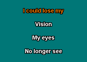 I could lose my

Vision
My eyes

Nolongersee