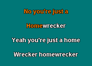 No you're just a

Homewrecker

Yeah you're just a home

Wrecker homewrecker