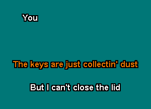 The keys are just collectin' dust

But I can't close the lid