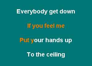 Everybody get down

If you feel me

Put your hands up

To the ceiling