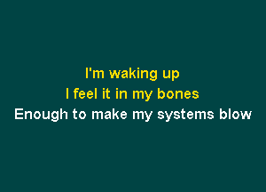 I'm waking up
I feel it in my bones

Enough to make my systems blow