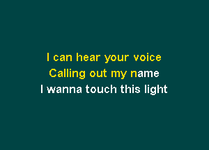 I can hear your voice
Calling out my name

lwanna touch this light