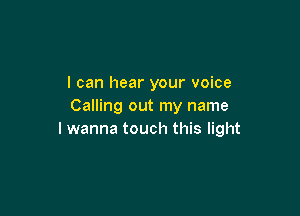 I can hear your voice
Calling out my name

lwanna touch this light