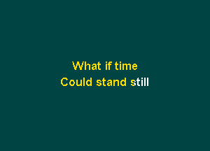 What if time

Could stand still