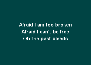 Afraid I am too broken
Afraid I can't be free

011 the past bleeds
