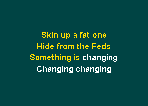 Skin up a fat one
Hide from the Feds

Something is changing
Changing changing