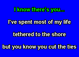 I know there,s you...

We spent most of my life

tethered to the shore

but you know you cut the ties