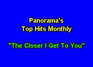 Panorama's
Top Hits Monthly

The Closer I Get To You