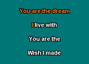 You are the dream

I live with

You are the

Wish I made