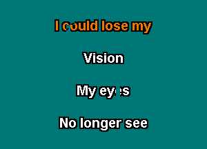 I could lose my

Vision
My ey- es

Nolongersee