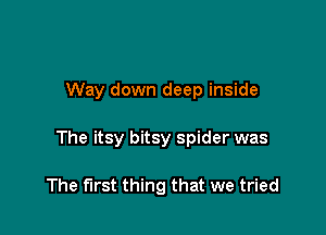 Way down deep inside

The itsy bitsy spider was

The first thing that we tried
