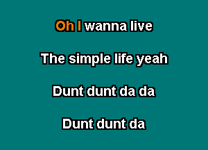 Oh I wanna live

The simple life yeah

Dunt dunt da da

Dunt dunt da