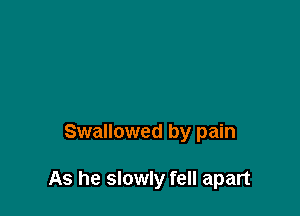 Swallowed by pain

As he slowly fell apart