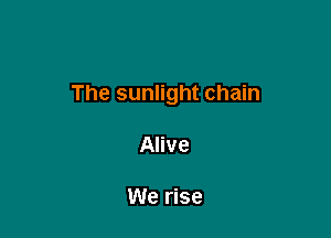 The sunlight chain

Alive

We rise