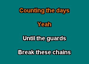 Counting the days

Yeah
Until the guards

Break these chains