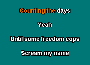 Counting the days

Yeah

Until some freedom cops

Scream my name