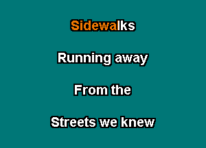 Sidewalks

Running away

From the

Streets we knew