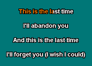 This is the last time
I'll abandon you

And this is the last time

I'll forget you (I wish I could)