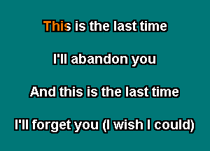 This is the last time
I'll abandon you

And this is the last time

I'll forget you (I wish I could)